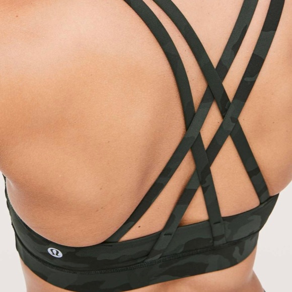 🍋LULULEMON🍋 Incognito Camo Multi Gator Green Energy Bra Size 2 - Picture 3 of 6